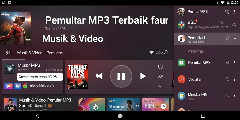 Antarmuka intuitif 9SL untuk pemutar MP3 yang nyaman dan fungsional.
