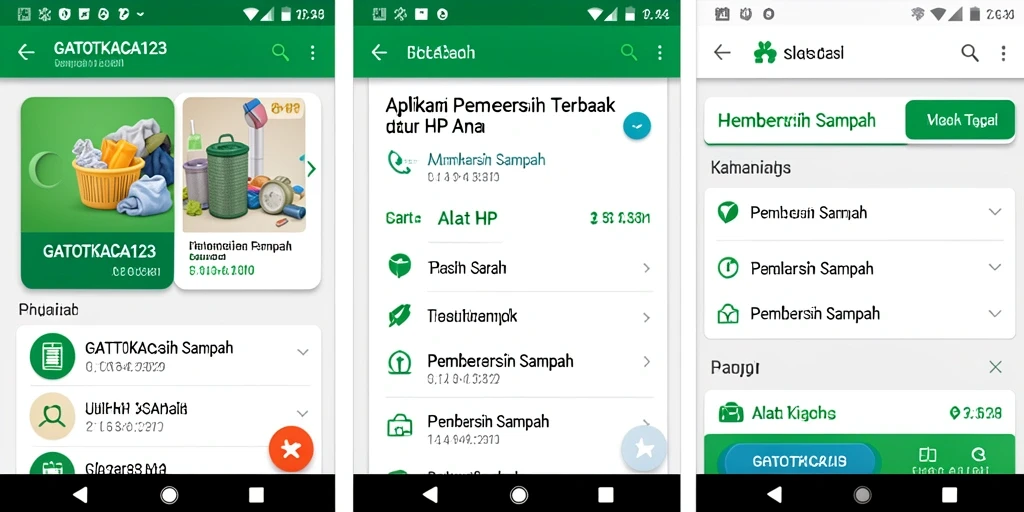 Tampilan antarmuka GATOTKACA123 sebagai Pembersih Sampah yang mudah digunakan.