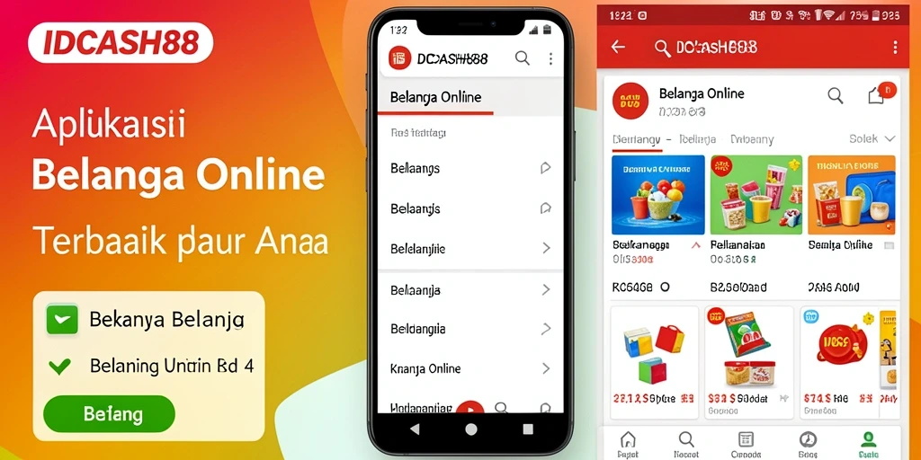 Tampilan utama IDCASH88 menunjukkan kategori produk untuk belanja online.