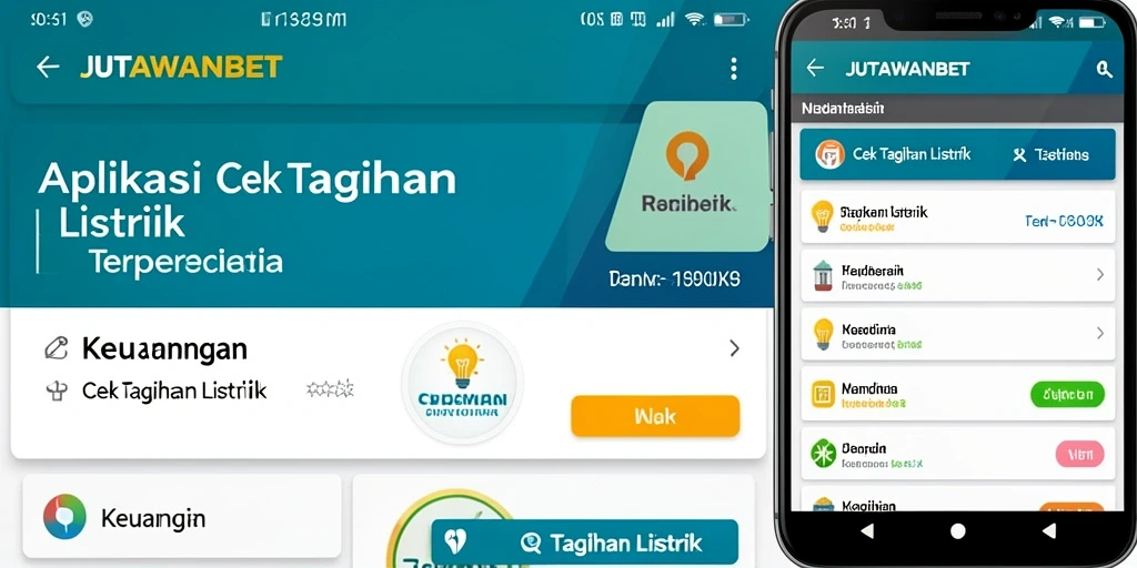 Tampilan utama aplikasi JUTAWANBET untuk cek tagihan listrik.