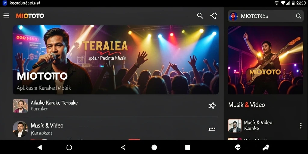 Tampilan antarmuka aplikasi MIOTOTO yang user-friendly untuk karaoke.