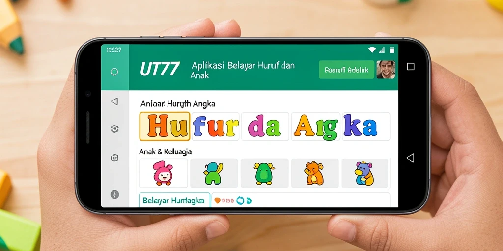 Antarmuka aplikasi UT77 yang interaktif dan edukatif.